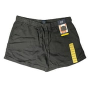 GAP Women's Lyocell Drawstring Pull-On Tencel Cuffed Hem Short (True Black, XXL)